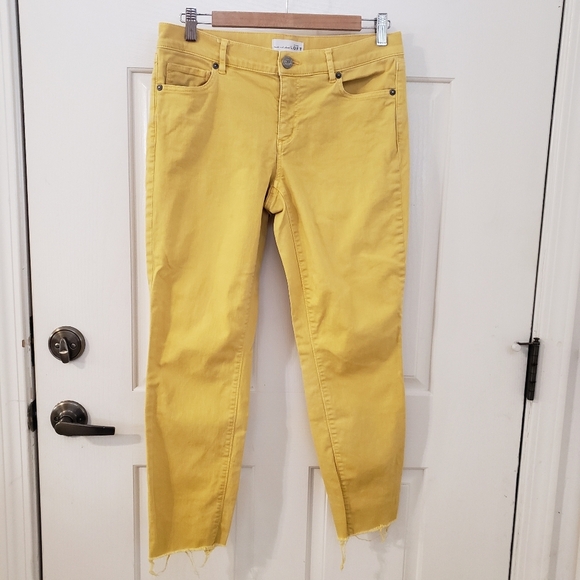 LOFT modern skinny crop soft yellow denim jeans - Picture 1 of 10